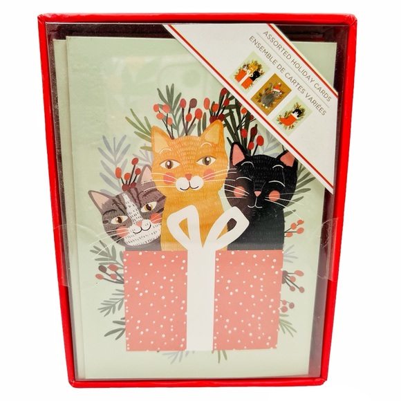 🆕 Indigo Kitty Cat 🐈 Christmas Cards 12pk - Picture 1 of 5